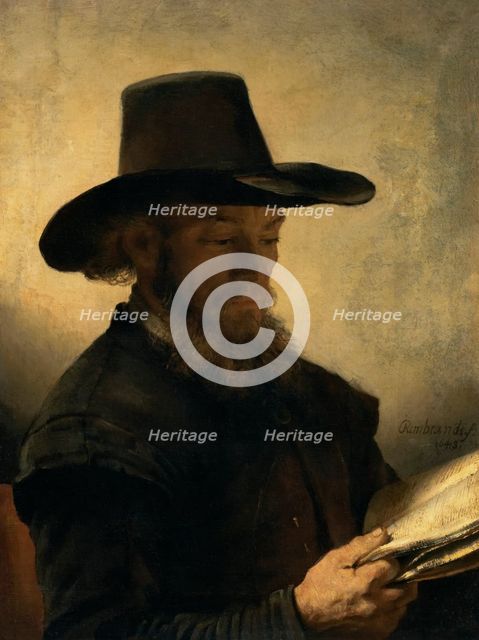 Man Reading, c1648. Creator: Rembrandt Harmensz van Rijn.