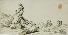 Man Resting in Landscape, n.d