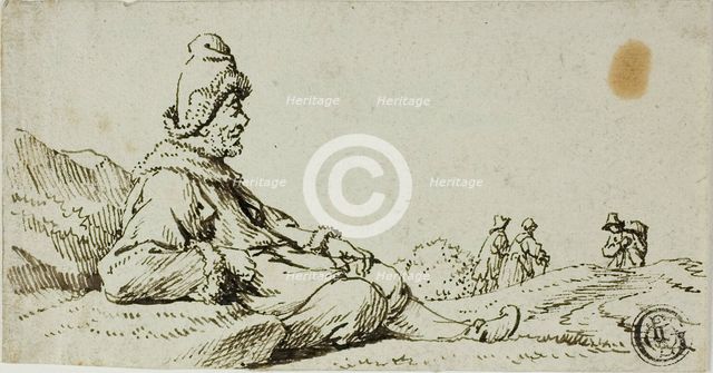 Man Resting in Landscape, n.d.
