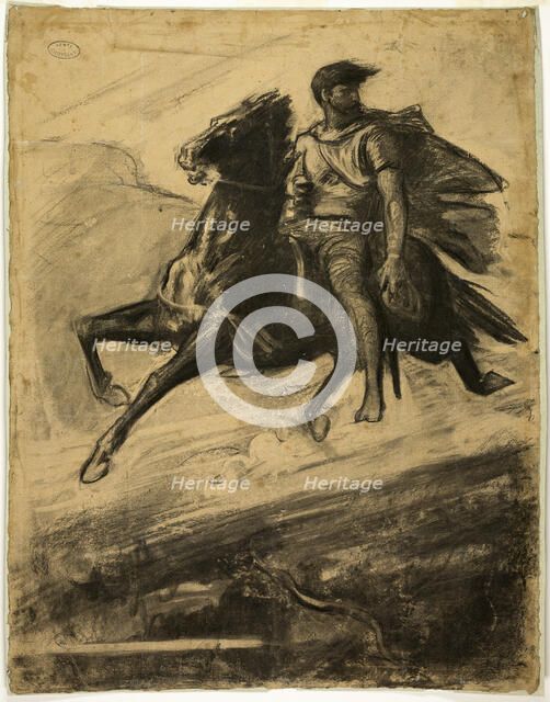 Man Riding a Horse through the Air, 1860–70. Creator: Francois-Nicolas Chifflart.