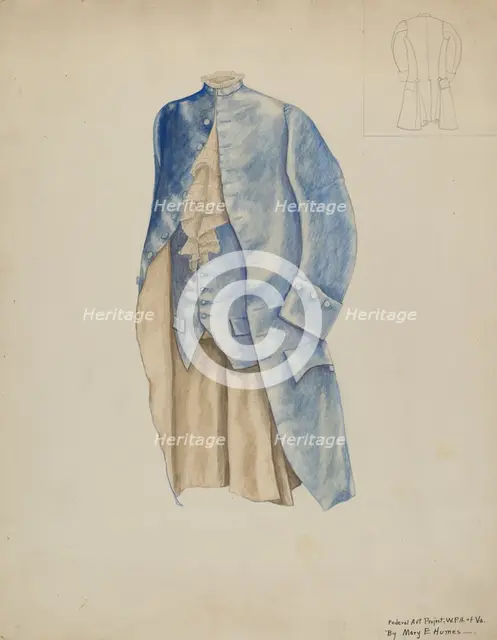 Man's Coat & Waistcoat, c. 1937. Creator: Mary E Humes.