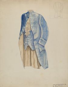 Man's Coat & Waistcoat, c. 1937. Creator: Mary E Humes