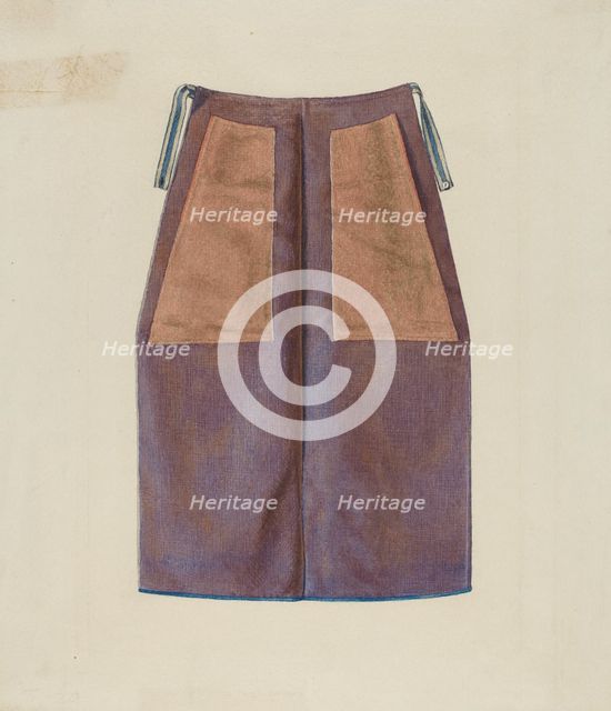 Man's Apron, 1935/1942. Creator: Ingrid Selmer-Larsen.