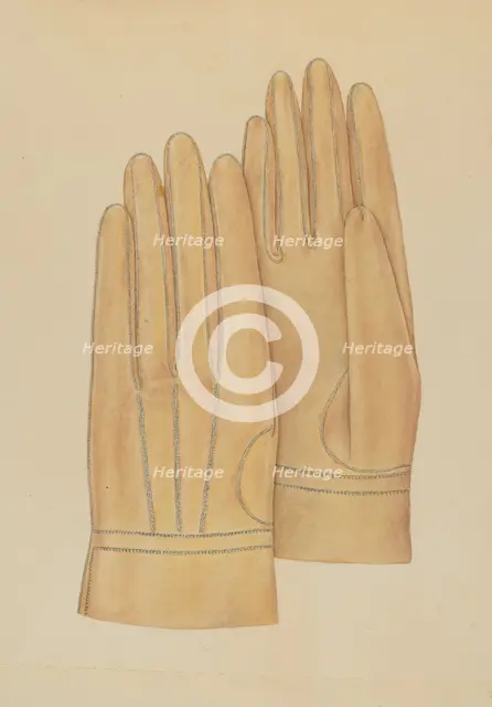 Man's Gloves, c. 1938. Creator: Melita Hofmann.