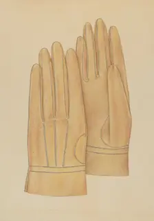 Man's Gloves, c. 1938. Creator: Melita Hofmann