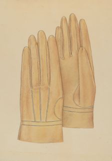 Man's Gloves, c. 1938. Creator: Melita Hofmann