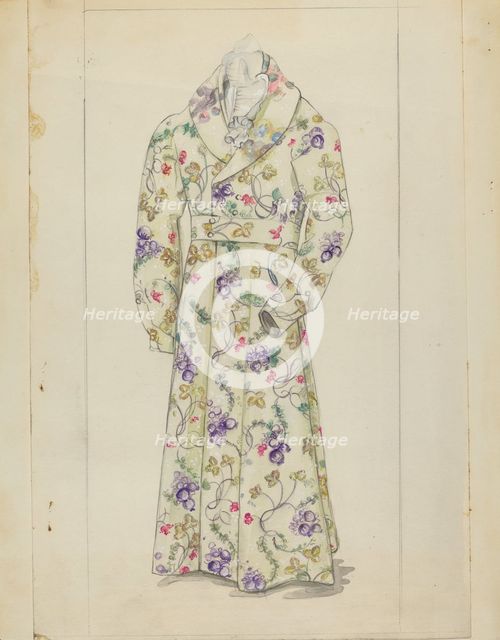 Man's Dressing Gown, c. 1939. Creator: Jessie M. Benge.