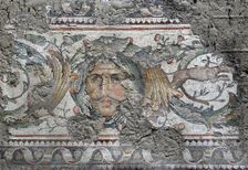 Man's face, mosaic pavement in the Great Palace of Constantinople, 4th-6th century. Creator: LTL