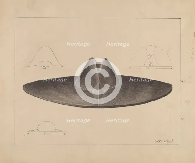 Man's Hat, 1935/1942. Creator: William Mills.
