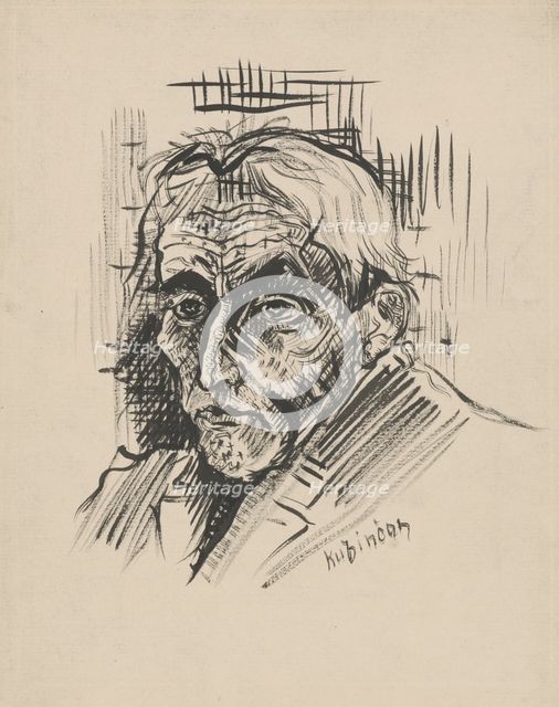 Man's head, around 1940. Creator: Arnold Peter Weisz-Kubincan.