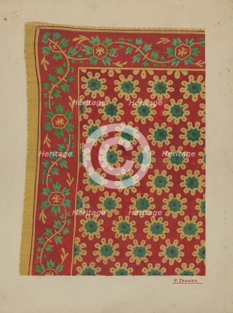 Man's Linen Kerchief, c. 1937. Creator: Percival Jenner.