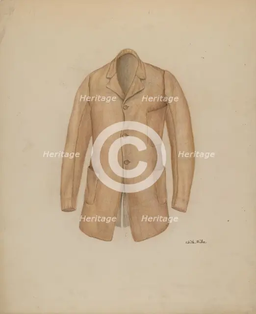 Man's Sack Coat, c. 1938. Creator: Edith Miller.