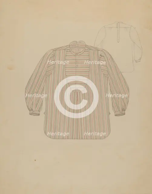 Man's Shirt, c. 1937. Creator: Henry De Wolfe.