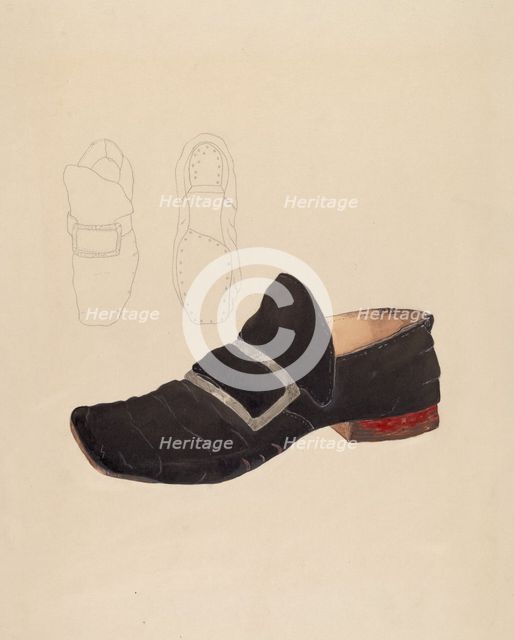 Man's Shoe, 1935/1942. Creator: Gladys Cook.