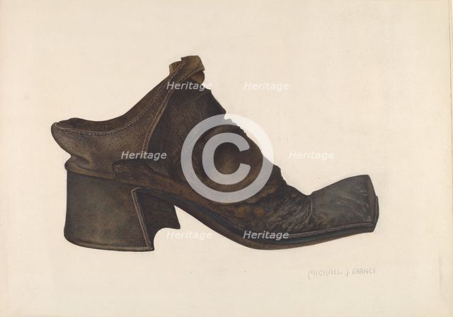 Man's Shoe, 1935/1942. Creator: Michael France.