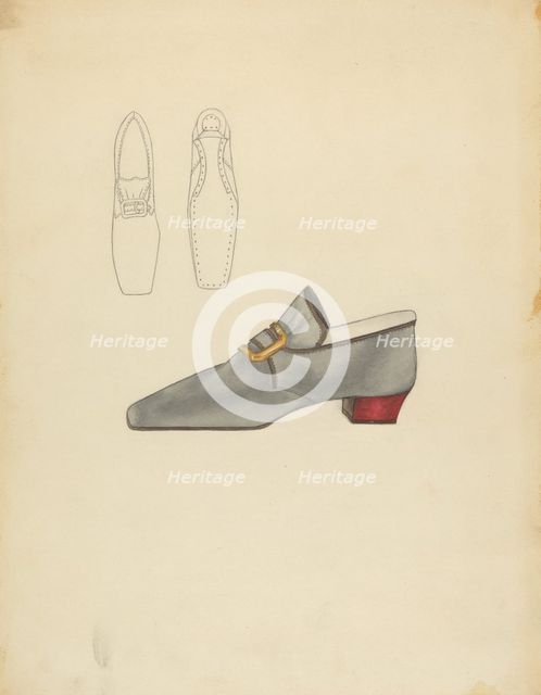 Man's Shoe, 1935/1942. Creator: Nancy Crimi.