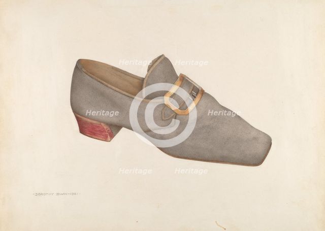 Man's Shoe, 1941. Creator: Dorothy Dwin.