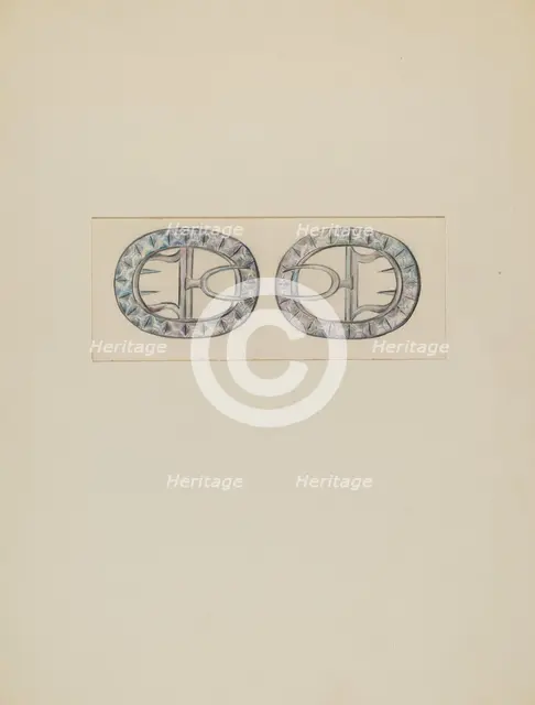 Man's Shoe Buckle, c. 1936. Creator: Charles Criswell.