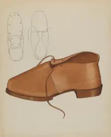 Man's Shoe, c. 1936. Creator: Marie Mitchell