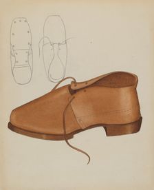 Man's Shoe, c. 1936. Creator: Marie Mitchell