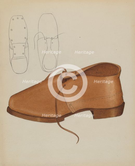 Man's Shoe, c. 1936. Creator: Marie Mitchell.