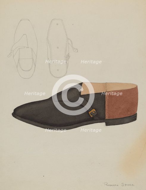 Man's Shoes, c. 1936. Creator: Roberta Spicer.