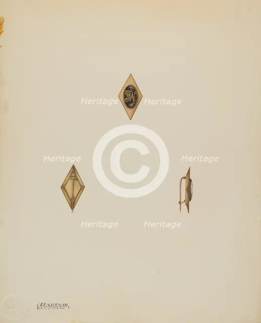 Man's Stick Pin, c. 1938. Creator: Kalamian Walton.