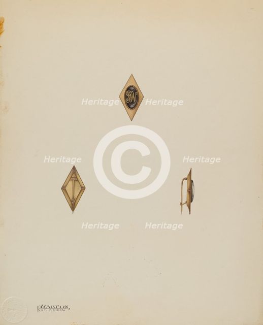Man's Stick Pin, c. 1938. Creator: Kalamian Walton.
