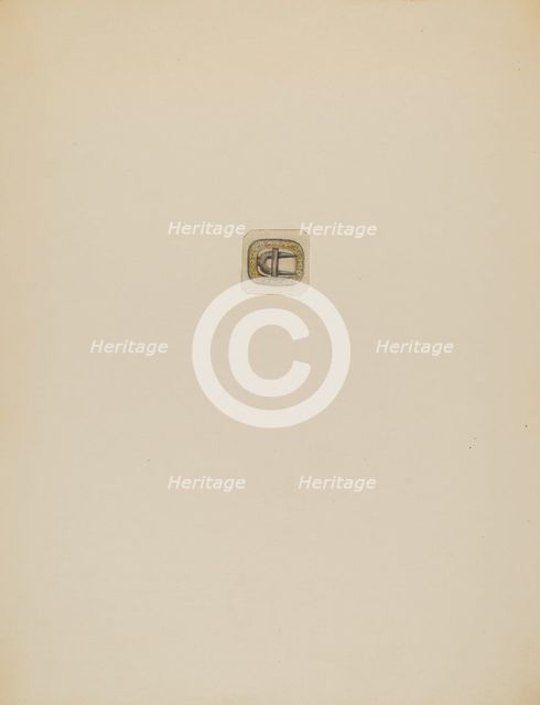 Man's Stock Buckle, c. 1936. Creator: Charles Criswell.