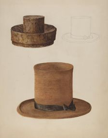 Man's Straw Hat, 1935/1942. Creator: Stella Mosher