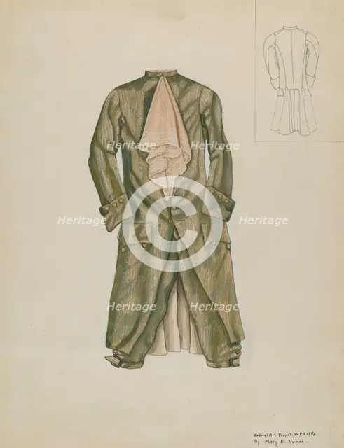 Man's Suit, c. 1937. Creator: Mary E Humes.