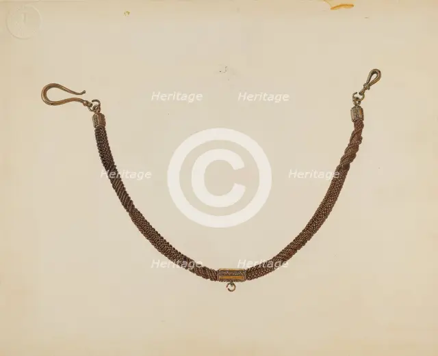 Man's Watch Chain, c. 1939. Creator: Irene Lawson.