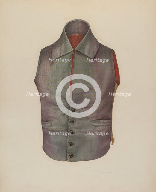 Man's Waistcoat, c. 1941. Creator: Nancy Crimi.