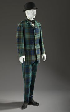 Man’s two-piece lounge suit, England, 1875-1880. Hat: 1875-1890.. Creator: Unknown