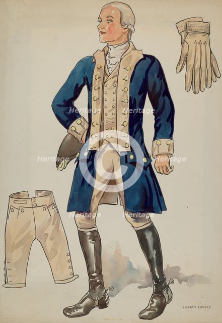 Man's Uniforms, c. 1936. Creator: Lillian Causey.