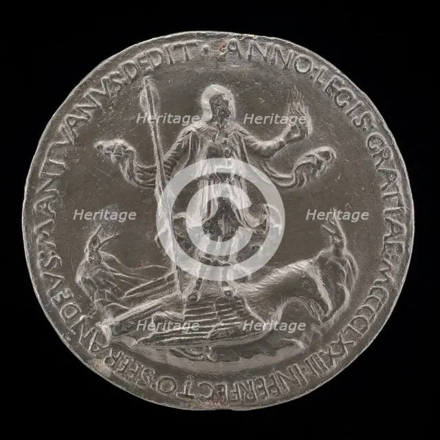 Man Standing on an Eagle [reverse], 1473. Creator: Sperandio Savelli.