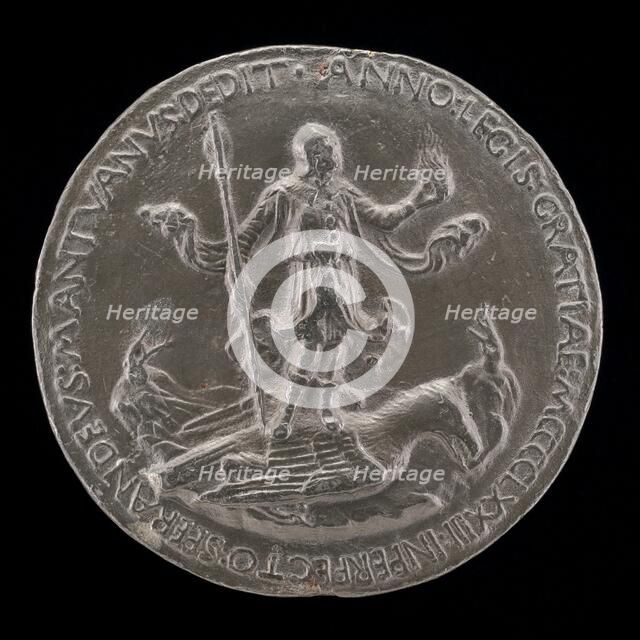 Man Standing on an Eagle [reverse], 1473. Creator: Sperandio Savelli.