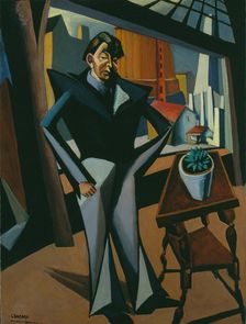 Man Standing at a Window, 1922. Creator: Tihanyi, Lajos (1885-1938)