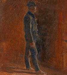 Man Standing Barefoot with a Hat, 1908-1910. Creator: Ladislav Mednyanszky