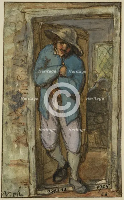 Man standing in the doorway of a house. Creator: Adriaen van Ostade.