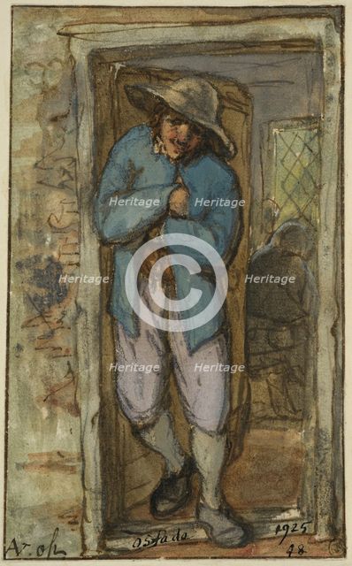 Man standing in the doorway of a house. Creator: Adriaen van Ostade.