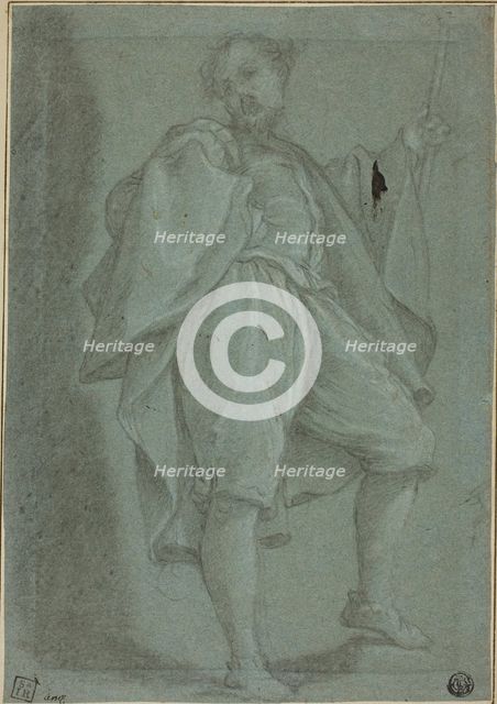 Man Standing with Staff, n.d. Creator: Gregorio Pagani.