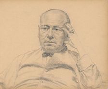 Man supporting his head, around 1930. Creator: Ivan Zabota