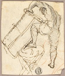 Man Sawing Wood, n.d. Creator: Pier Leone Ghezzi