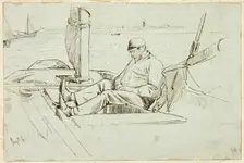 Man Seated in a Sailboat, n.d. Creator: Henry Stacy Marks