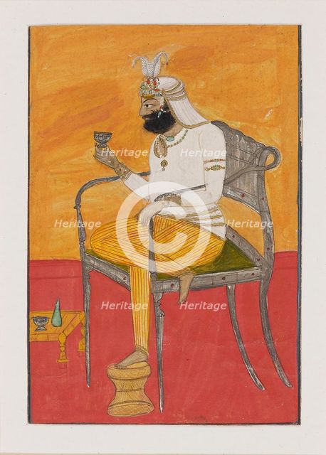 Man seated in European-type chair, 19th century. Artist: Unknown.