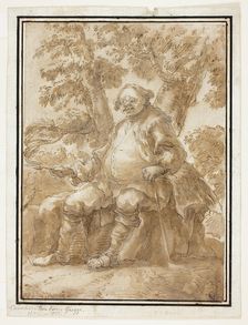 Man Seated in Front of Trees, n.d. Creators: Carlo Marchionni, Pier Leone Ghezzi