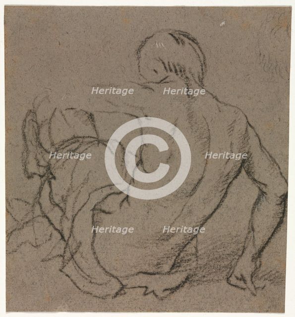Man Seated on the Ground, Seen from Behind (recto), 1500s. Creator: Unknown.
