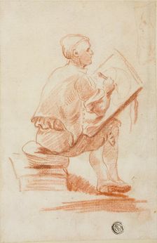 Man Seated on Stool, n.d. Creator: Unknown