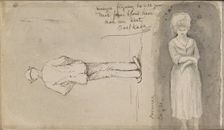 Man, seen from behind, and a girl, 1871. Creator: Johannes Tavenraat
